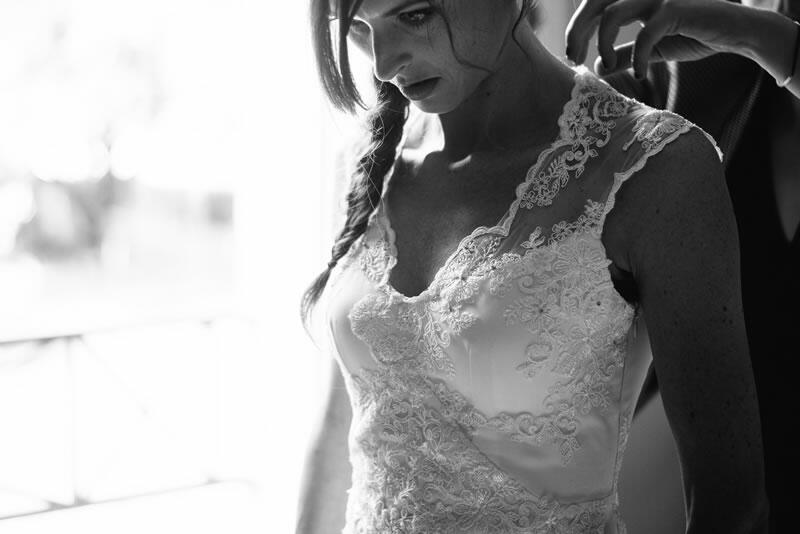 Mise en place de la robe de mariée