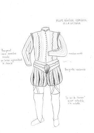 Croquis du costume de scène de L'esclave de Magellan