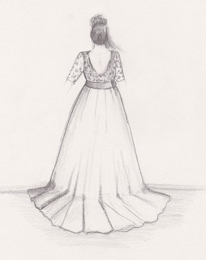Croquis de la robe de mariée vue de dos